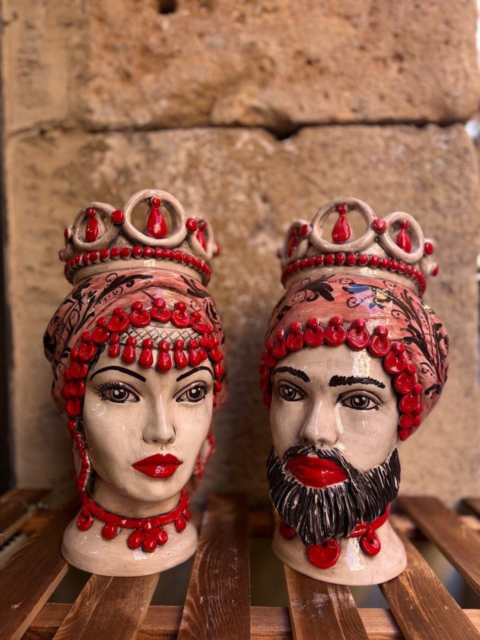 Teste di Moro in ceramica di Caltagirone
