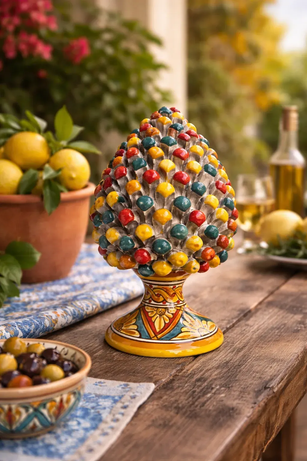 Pigna di Caltagirone in ceramica multicolore